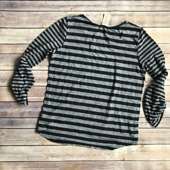 Black and Gray Striped Women’s Top - Picture 5 of 8